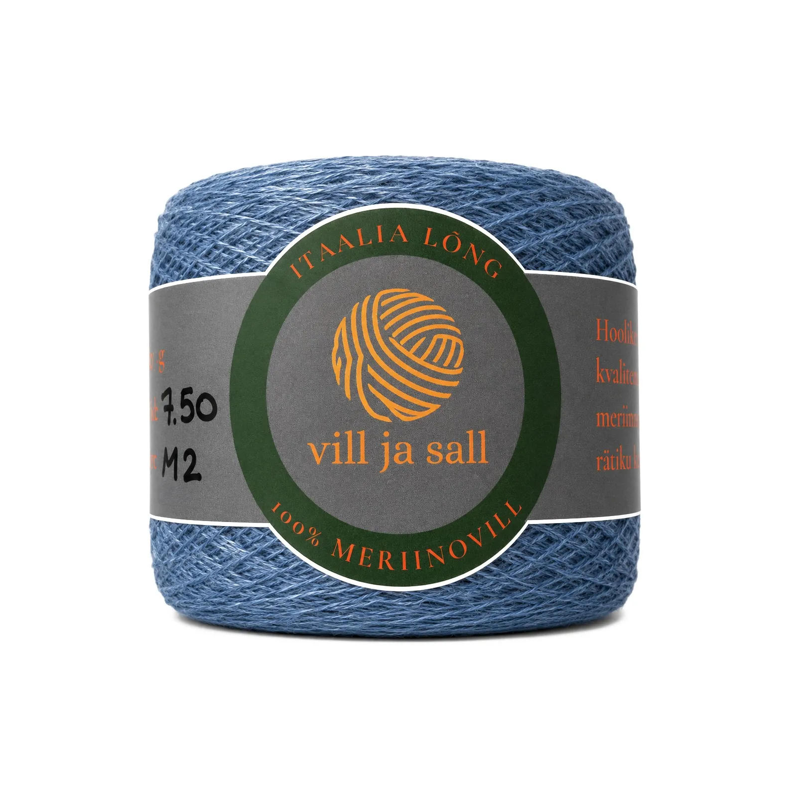 M2 — sinakashall provincial blue — meriinovillane lõngakera